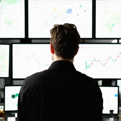 Marketing strategist reviewing local SEO and Google Maps ranking charts on computer screens.