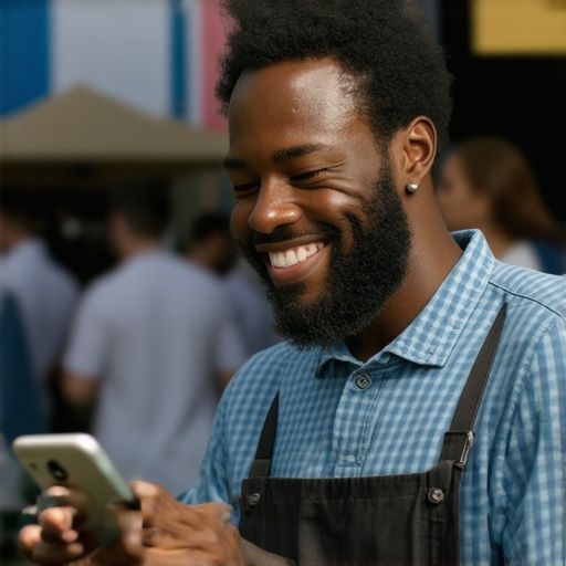 Business owner participating in local community event to boost local SEO