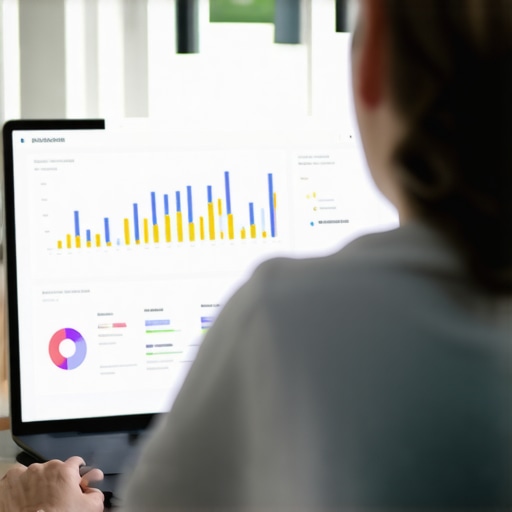 Person analyzing local SEO tools and rankings on a computer screen