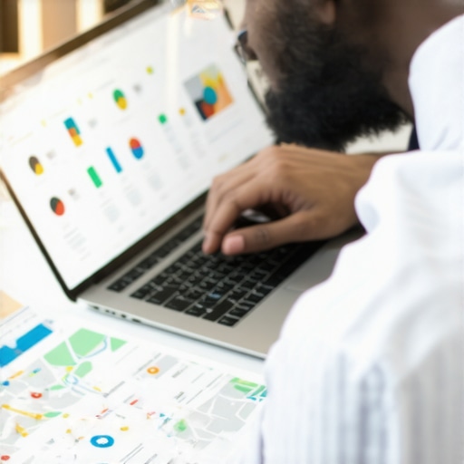 SEO specialist reviewing local search rankings and map pack data