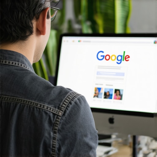 Business owner updating Google My Business profile