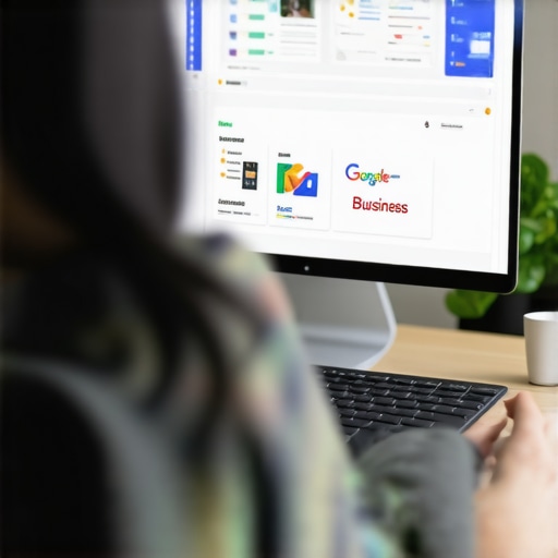 Person working on Google My Business profile optimization on a laptop