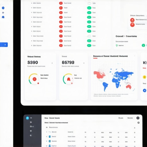 SEO Dashboard with Local Map Pack Metrics A person analyzing SEO statistics on a digital dashboard showing local search rankings and analytics