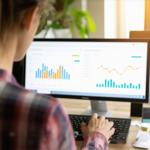 Monitoring Tools for Map Pack Control Person analyzing local SEO metrics on a laptop with graphs and charts