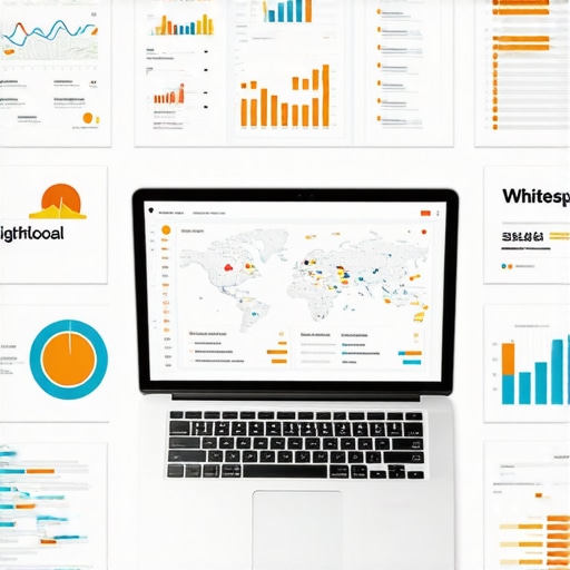 Digital Tools for Local SEO Laptop with local SEO tools and charts showing map rankings and citations.