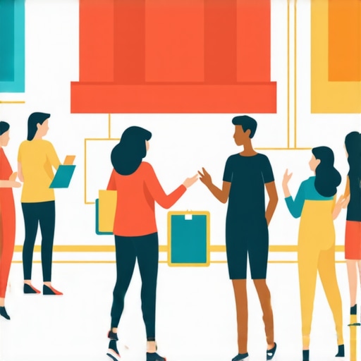 Illustration of a local business interacting with community members and signals affecting Google rankings.