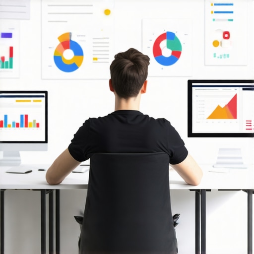 Person working with various SEO tools on a desktop for local Google My Business optimization.