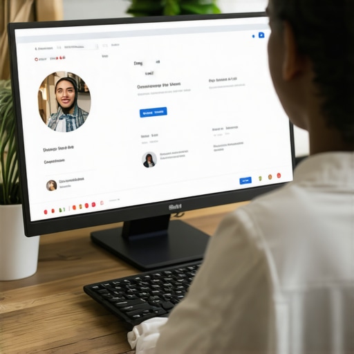 Person editing Google My Business profile on a laptop